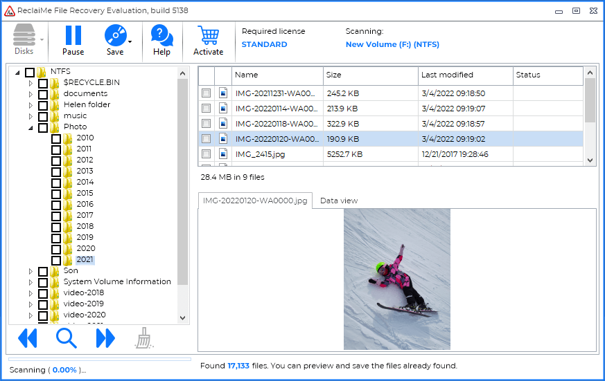 successful retrieval of storage spaces data with reclaime